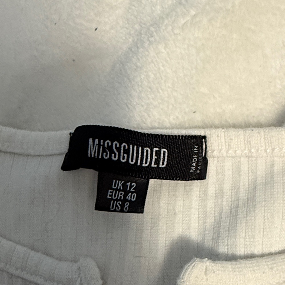 Missguided White Ribbed Bodysuit - Picture 2 of 3